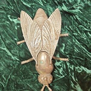 Vintage 60's  Fly Ashtray Cast Metal Insect Hinged MCM 7" Heavy Bug